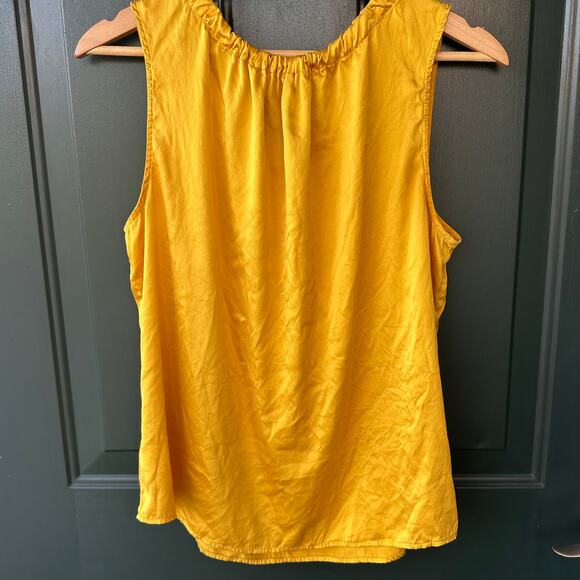 Antonio Melani Silk Tank Top Mustard Gold Quiet Luxury Minimalist Capsule M - Picture 2 of 7